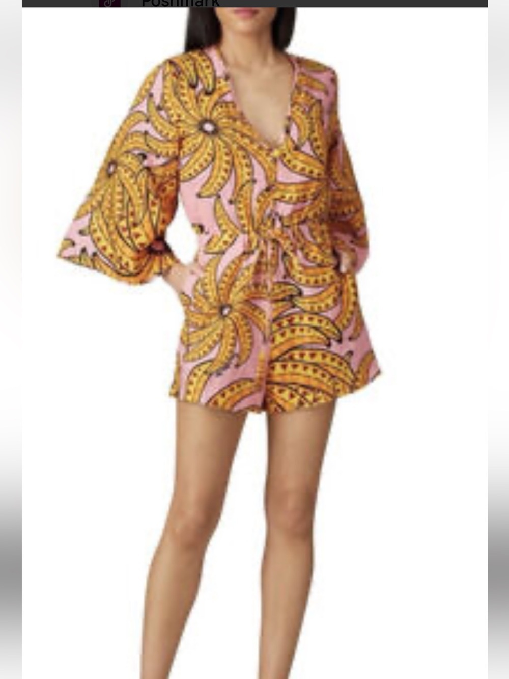 farm rio 100%Cotton banana print romper Size small